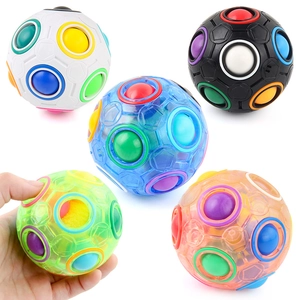 Magic Rainbow Ball Puzzle Toy ABS Plastic Stress Relief Spherical Sensory Fidget Toy For Logical Training Kids Adults Gift