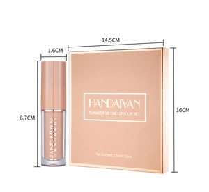 Coffret de 12 brillants a levres mat liquide impermeable HANDAIYAN avec dimensions