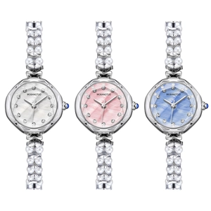 Elegant quartz bracelet watches for women with mother-of-pearl dial and pearl strap