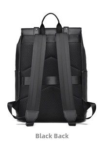 Ergonomic black travel backpack with breathable mesh padding and adjustable straps