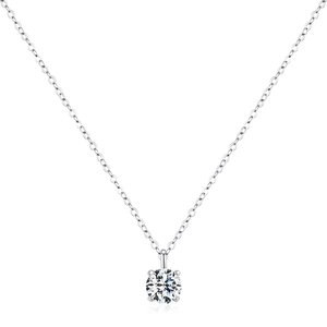 Elegante collana con pendente solitario Moissanite da 1 carato in argento sterling S925 donna