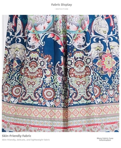 Detailed view of breathable paisley floral fabric with soft and skin-friendly texture