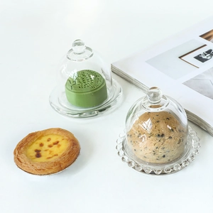 Transparent Glass Cake Dome Dessert Stand Candy Jar Decorative Jewelry Storage Box With Lid Nordic Style Home Ornament