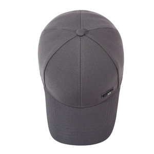 Gorra de béisbol clásica en algodón sarga gris oscuro con corona estructurada y parche lateral