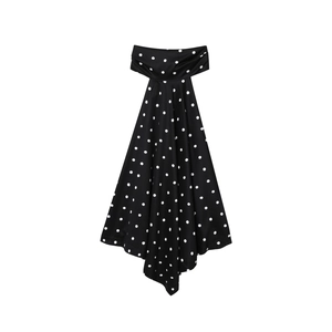 Women Retro Polka Dot Tube Top Polyester Slim Fit Strapless Off Shoulder Sleeveless Blouse Summer Fashion
