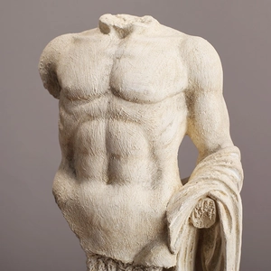 Nordic creative resin male torso sculpture with sandstone texture for home decor