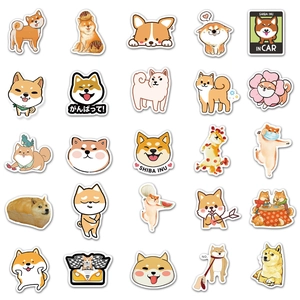 50 pieces of cute Shiba Inu dog graffiti stickers for DIY laptop and luggage decor