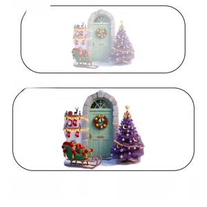 Detail showing high-definition printing and waterproof quality of Christmas wall stickers