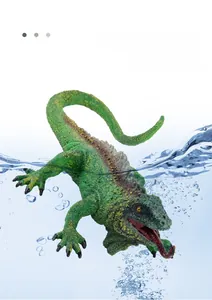 Detailed macro of a green solid lizard toy with lifelike scale texture and spots