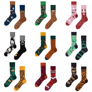 Nine pairs of creative cartoon animal cotton socks with diverse jacquard patterns