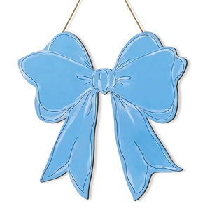 Nœud décoratif mural en bois bleu ciel avec corde de jute pour chambre et porte déco