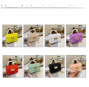 Mini quilted jelly bags collection featuring pearl handles and gold chain straps