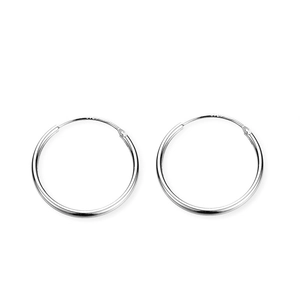 Minimalist S925 sterling silver hoop earrings for men and women, polished round classic style