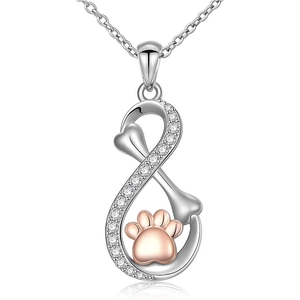 Collana Con Ciondolo A Forma Di Osso E Zampa Di Animale Infinito Argento Sterling 925 Placcato Oro Rosa Zirconi Gioielli Per Amanti
