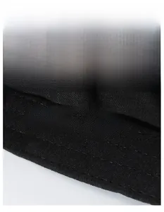 Detail view of the widened black sweatband inside the vintage washed cotton military cap