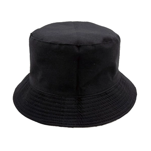 Minimalist black cotton canvas bucket hat with sun protection and reinforced brim stitching