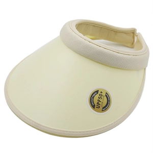 Visière solaire jaune pâle pour femme avec UPF50+ et bandeau en tricot respirant