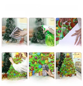 Step-by-step DIY installation guide for static Christmas tree glass window stickers
