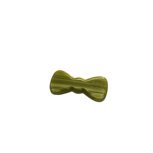 Olive green handmade bow duckbill hair clip with France engraving on smooth resin