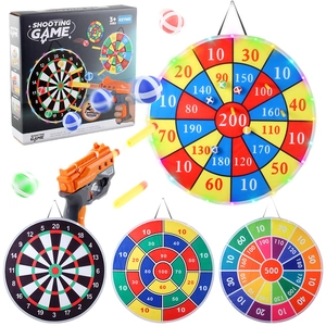 Kids sticky ball dart board set with colorful targets and soft foam dart launcher kit