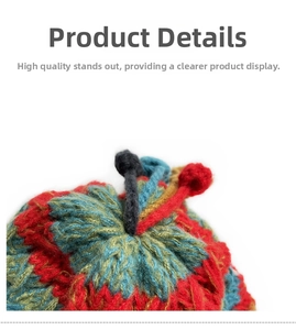 Macro view of multi-color knitted texture with colorful tassel and woolen weave details