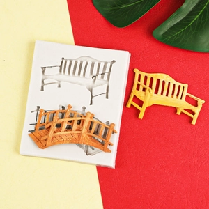 European vintage arch bridge and park bench silicone mold for DIY cake decoration and resin art