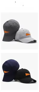 Multiple colors of plaid quick-dry baseball caps featuring orange triangle embroidery