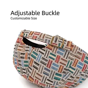 Retro colorful jacquard beret hat featuring adjustable metal buckle on back