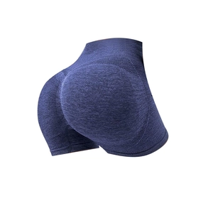 Short de yoga taille haute violet foncé sans couture avec effet push-up sculptant fessier