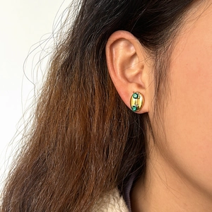 Französischer Vintage Edelstahl Oval Ohrstecker Luxus Vergoldet Strass Ohrringe Mode Schmuck Für Damen Geschenk