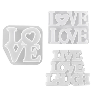DIY silicone molds set for LOVE and LIVE LAUGH LOVE resin casting or candle making