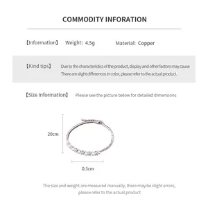 Detailed size guide for 20cm copper chain bracelet with zircon and pearl accents