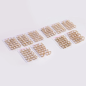 Minimalist gold stainless steel geometric hoop earring set in star and heart shapes