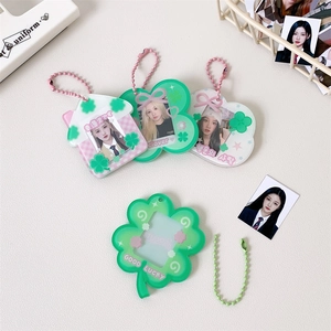 Kawaii Acryl Kleeblatt Haus Wolke Form Fotokartenhalter Schlüsselanhänger Für Ausweise Fotokarten Studenten Tasche Dekoration Mini Schutzhülle