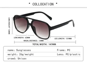 Detailed technical measurement diagram showing precise dimensions of vintage sunglasses
