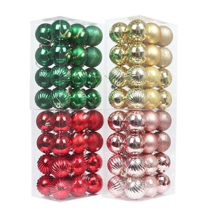 Set of 24 pieces 6cm plated plastic Christmas balls in four vibrant holiday colors