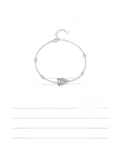 Detailed size parameters and specifications for the s925 sterling silver geometric bracelet