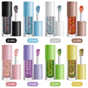 8-color glitter gel set for face, body, and eyes with applicators for stage makeup