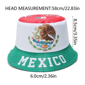 Guide des tailles du chapeau bob mexicain avec tour de tête 58cm et profondeur 8,5cm