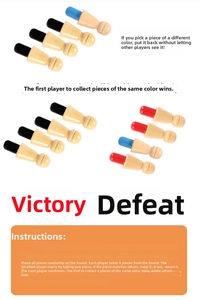 Detail of wooden memory chess game rules showing win and loss logic for kids