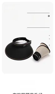 Detailed view of wide brim sun visor with UPF50+ protection and breathable open top design