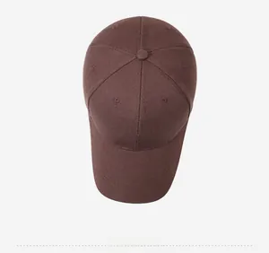 Overhead view of coffee brown twill cotton baseball cap with Youth Dayoff embroidery