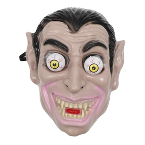 Gruselige Halloween Vampir Maske mit Fangzähnen und blutigen Augen für Cosplay Partys