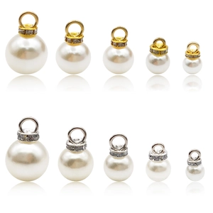 Imitation Artificial Pearl Charms Alloy Rhinestone Pendants For DIY Earring Necklace Jewelry Making Elegant White Gold Silver Tone