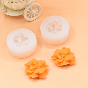 Peony flower silicone mold for handmade candles and soaps with realistic petal texture