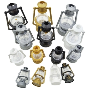 Miniature vintage kerosene lantern ornaments in gold silver black and white finishes