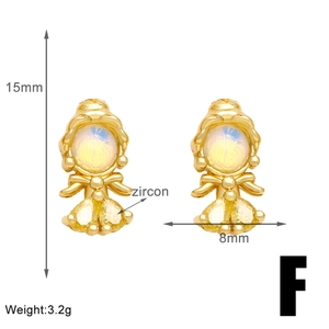 Detailed view of fairy princess earrings with dimensions 15mm height and zircon accents