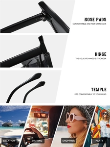 Macro detail of comfortable nose pads and reinforced metal hinges on black Y2K sunglasses