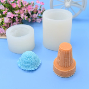 Ice cream cone silicone mold set for DIY scented candles and chocolate baking crafts