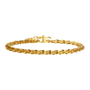 Minimalist 18K gold plated stainless steel wheat chain bracelet with lobster clasp